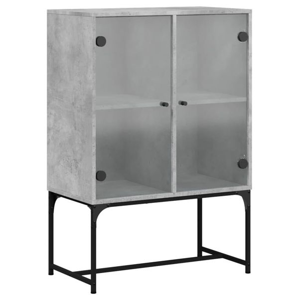 Syfax™ Mobile Con Ante In Vetro Grigio Cemento 69X37X100 Cm-image