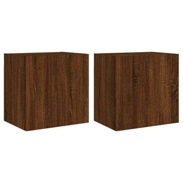Syfax™ Mobili Tv Muro 2Pz Rovere Marrone 40,5X30X40 Legno Multistrato-image