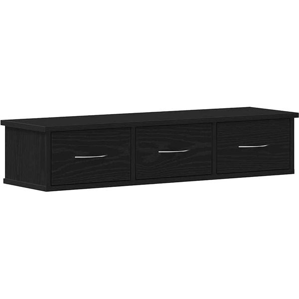 Syfax™ Mobile A Parete Rovere Nero 88X26X18,5 Cm In Truciolato-image