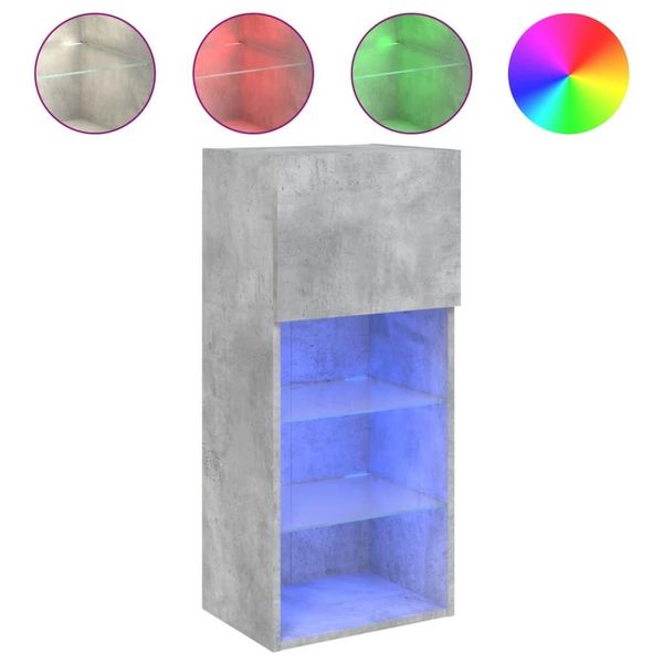 Syfax™ Mobile Tv Con Luci Led Grigio Cemento 40,5X30X90 Cm-image