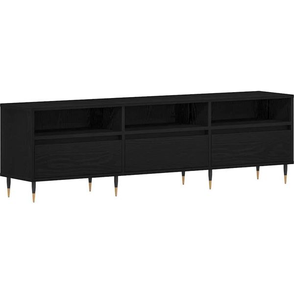 Syfax™ Mobile Tv Rovere Nero 150 X 30 X 44,5 Cm Legno Multistrato-image