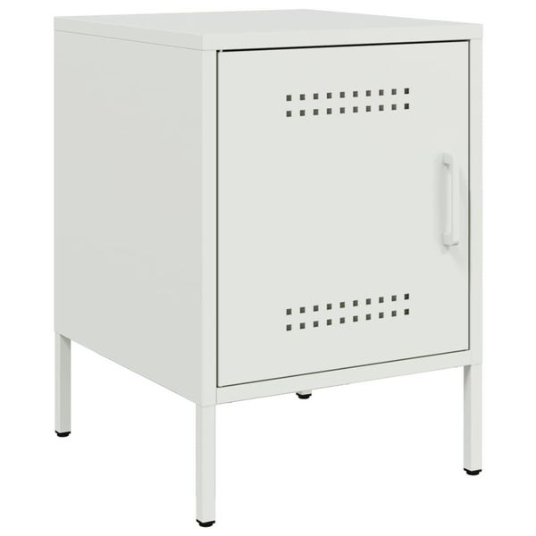 Syfax™ Comodino Bianco 36X39X50,5 Cm In Acciaio-image