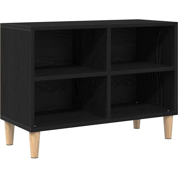 Syfax™ Mobile Tv Rovere Nero 69,5 X 30 X 50 Cm Legno Multistrato-image