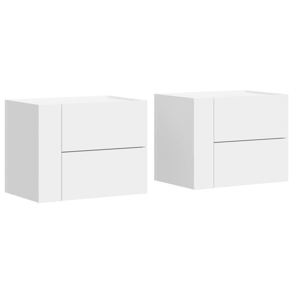 Syfax™ Comodini A Muro 2 Pz Bianchi 45X30X35 Cm-image