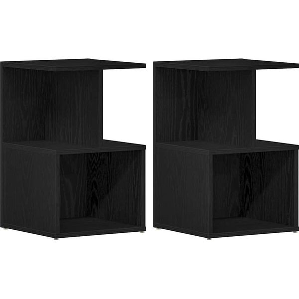 Syfax™ Armadio Da Notte 2 Pcs Rovere Nero 35 X 35 X 55 Cm-image