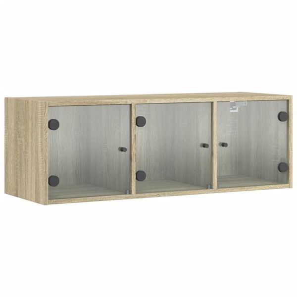 Syfax™ Mobile A Muro Con Ante In Vetro Rovere Sonoma 102X37X35 Cm-image