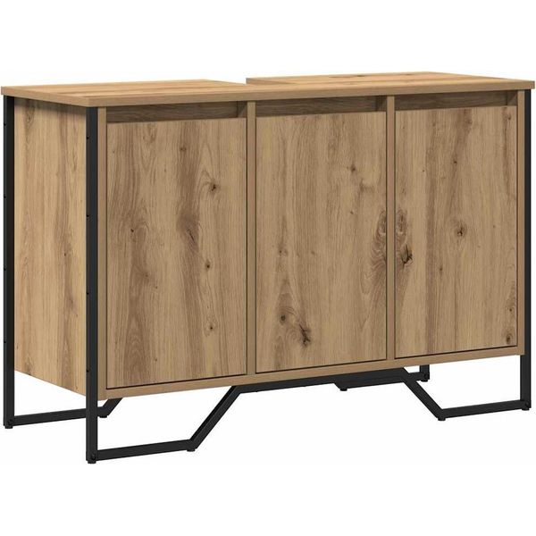 Syfax™ Mobiletto Per Lavabo Altro Rovere Artigianale 91 X 35 X 60 Cm-image
