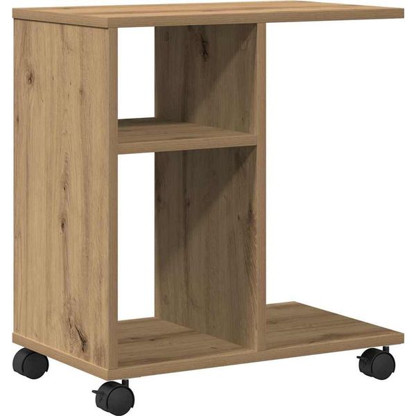 Syfax™ Tavolo Da Finestra Con Ruota Rovere Artigianale 50 X 30 X 55 Cm-image