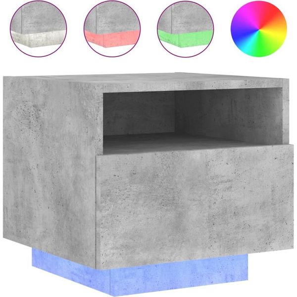 Syfax™ Comodino Con Luci Led Grigio Cemento 40X39X37 Cm-image