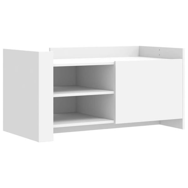 Syfax™ Tavolino Da Salotto Bianco 100X50X50 Cm In Legno Multistrato-image