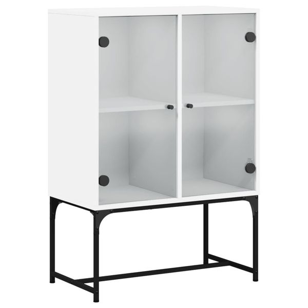 Syfax™ Mobile Con Ante In Vetro Bianco 69X37X100 Cm-image