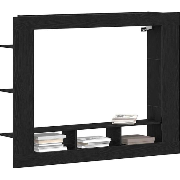 Syfax™ Mobile Tv Rovere Nero 152 X 22 X 113 Cm Legno Multistrato-image