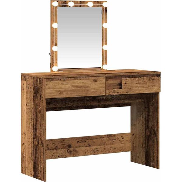 Syfax™ Tavolo Da Trucco Con Cassetto Legno Vecchio 100 X 40 X 130 Cm-image