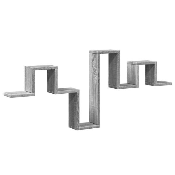 Syfax™ Mensola A Muro Grigio Sonoma 104,5X10X43 Cm Legno Multistrato-image
