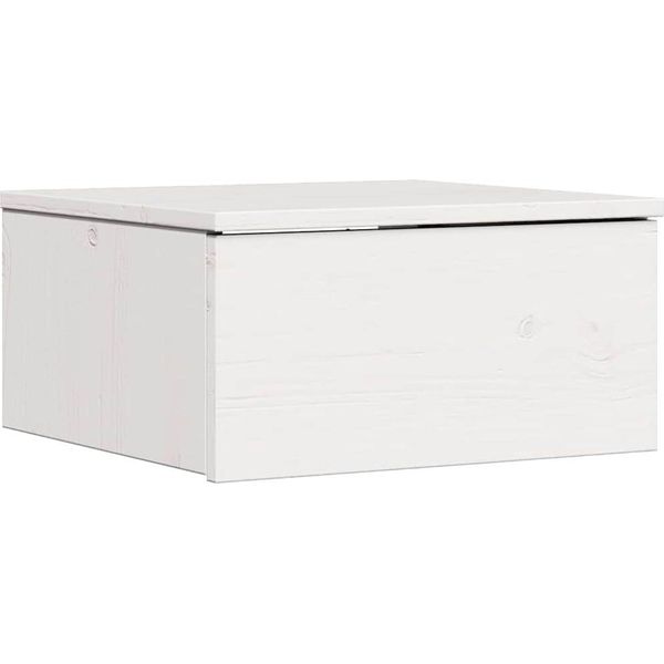 Syfax™ Comodino Bianco 37 X 35 X 18,5 Cm Legno Di Pino Massello-image