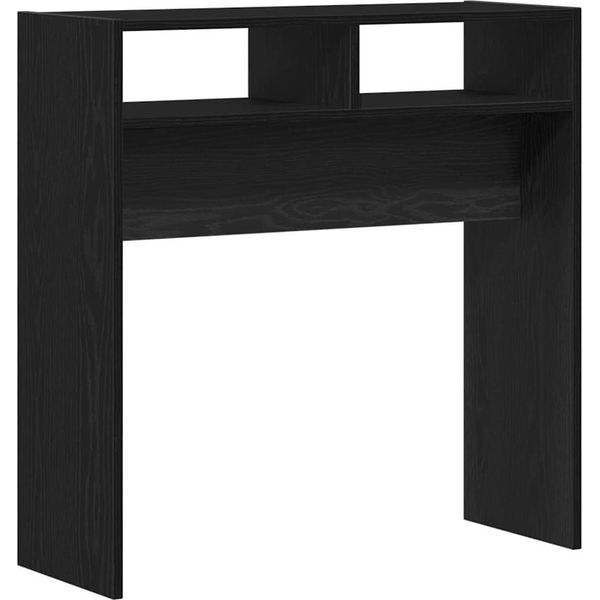 Syfax™ Tavolo Consolle Rovere Nero 78 X 30 X 80 Cm Legno Multistrato-image