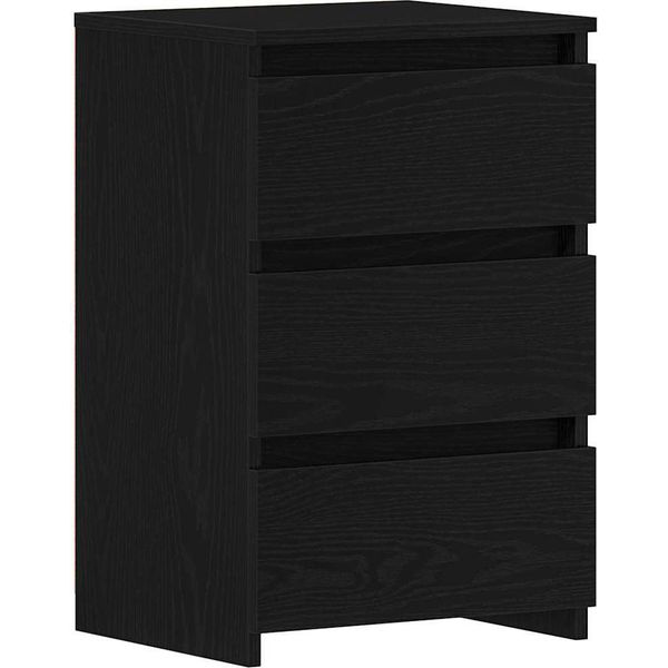 Syfax™ Armadio Da Notte Con Cassetto Rovere Nero 40 X 35 X 62,5 Cm-image