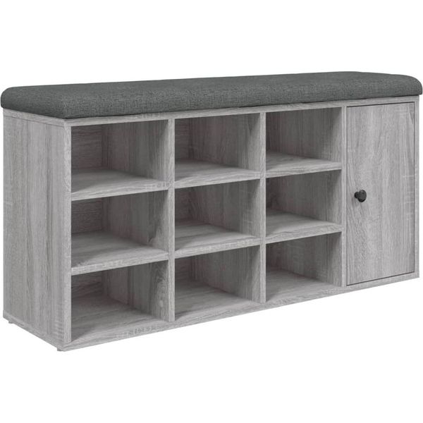 Syfax™ Panca Porta Scarpe Grigio Sonoma 102X32X50 Cm Legno Multistrato-image