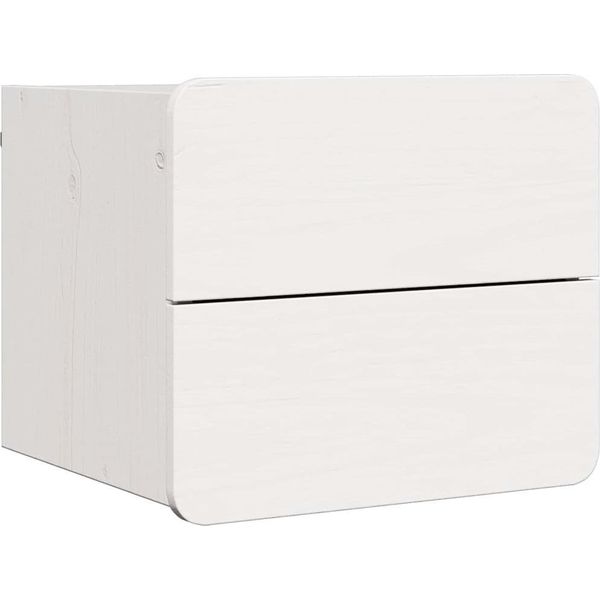 Syfax™ Comodino Bianco 39 X 34 X 33 Cm Legno Di Pino Massello-image