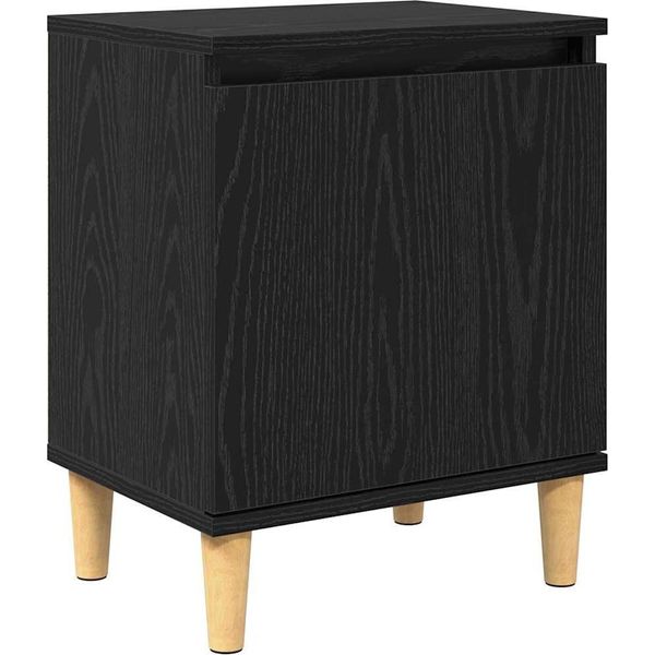 Syfax™ Armadio Da Notte Rovere Nero 40 X 30 X 50 Cm Legno Multistrato-image