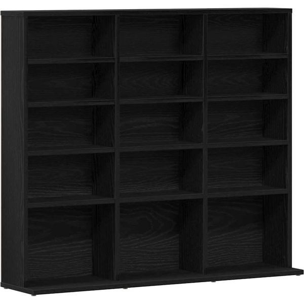 Syfax™ Mobile Porta Cd Rovere Nero 100X23X89,5 Cm Legno Multistrato-image
