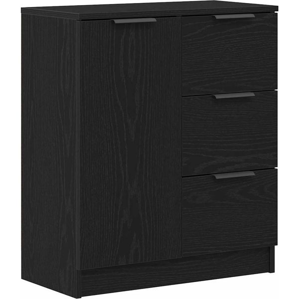 Syfax™ Credenza Rovere Nero 60 X 30 X 70 Cm Legno Multistrato-image