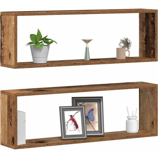 Syfax™ Scaffali Da Parete 2 Pcs Legno Vecchio 80 X 15 X 26 Cm-image