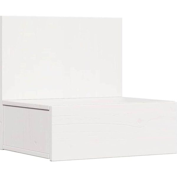 Syfax™ Comodino Bianco 42 X 32,5 X 40 Cm Legno Di Pino Massello-image