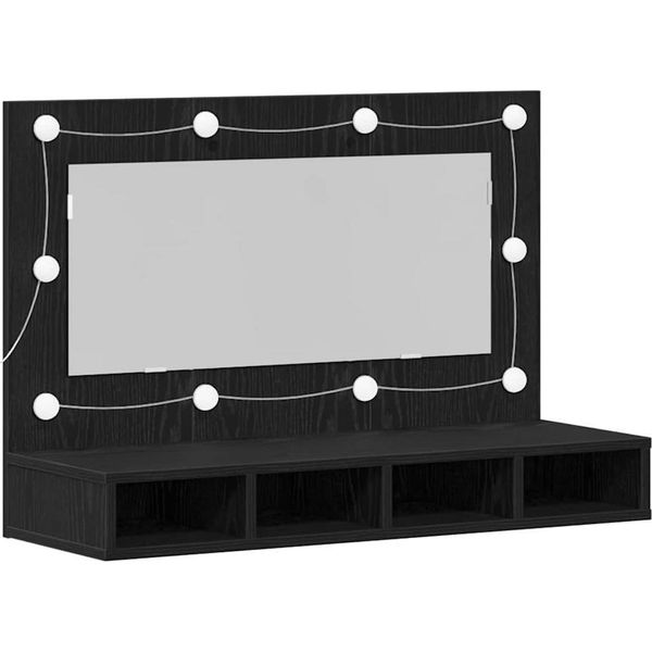 Syfax™ Mobiletto Per Specchio Rovere Nero 90 X 31,5 X 62 Cm-image