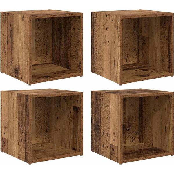 Syfax™ Set Mobile Tv 4 Pcs Legno Vecchio 37 X 35 X 37,5 Cm-image