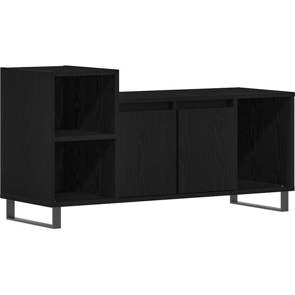 Syfax™ Set Mobile Tv Rovere Nero 100 X 35 X 55 Cm Legno Multistrato-image