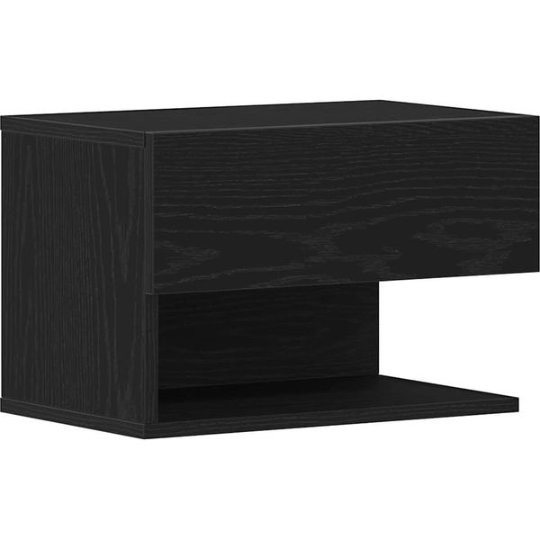 Syfax™ Armadio Da Notte Rovere Nero 46 X 30 X 30 Cm Legno Multistrato-image