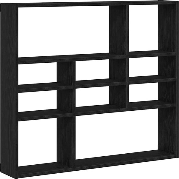 Syfax™ Scaffale A Parete Rovere Nero 90X16X78 Cm Legno Multistrato-image