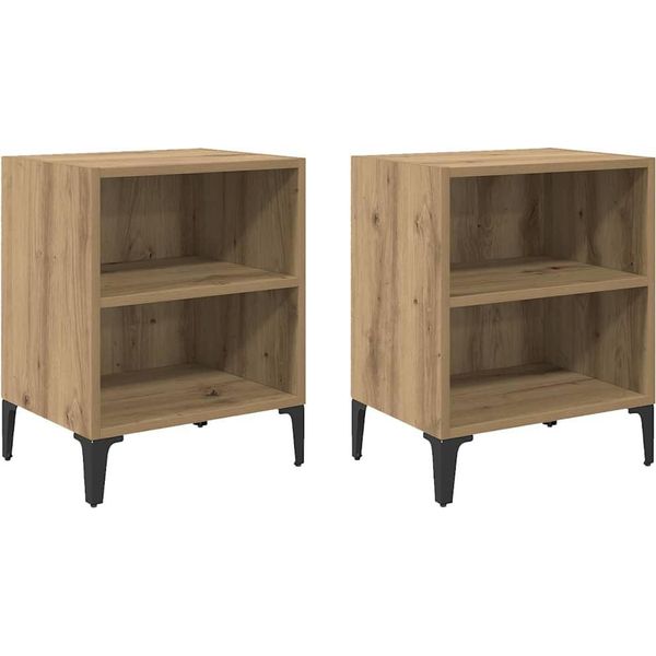 Syfax™ Armadio Da Notte 2 Pcs Rovere Artigianale 40 X 30 X 50 Cm-image