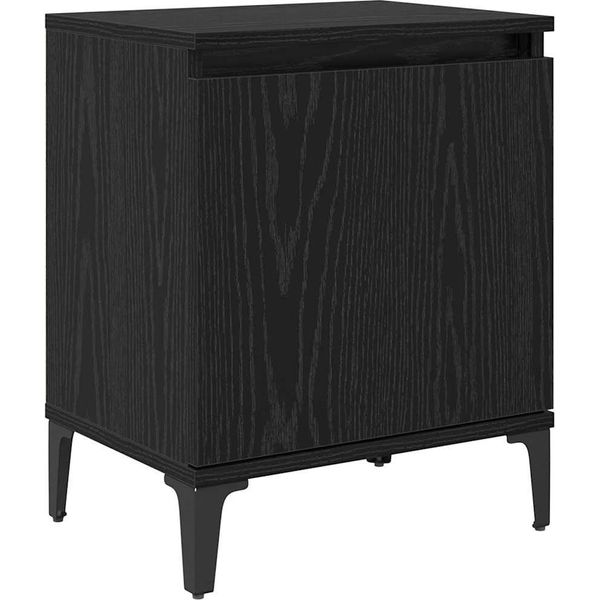 Syfax™ Armadio Da Notte Rovere Nero 40 X 30 X 50 Cm Legno Multistrato-image