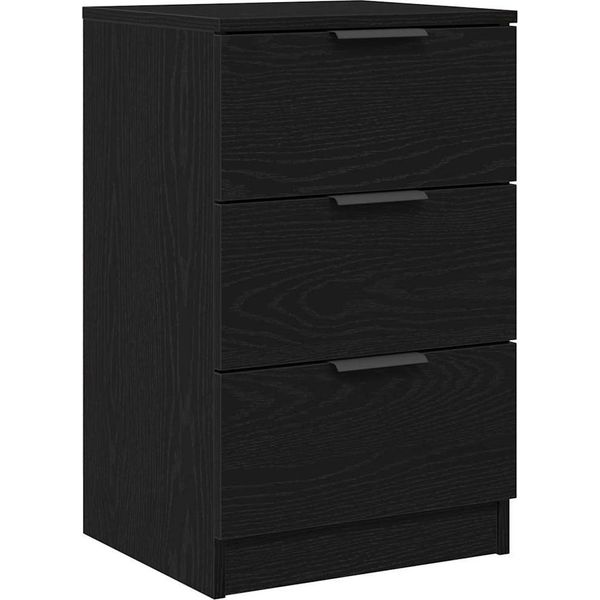Syfax™ Armadio Da Notte Rovere Nero 40 X 65 X 65 Cm Legno Multistrato-image