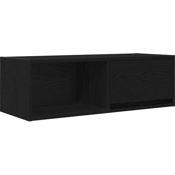 Syfax™ Mobile Porta Tv Rovere Nero 80X31X25,5 Cm In Legno Multistrato-image