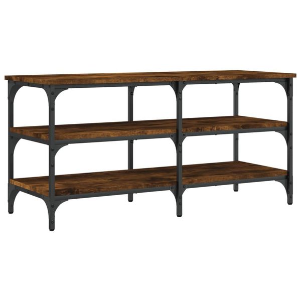 Syfax™ Panca Porta Scarpe Rovere Fumo 100X38,5X49Cm Legno Multistrato-image