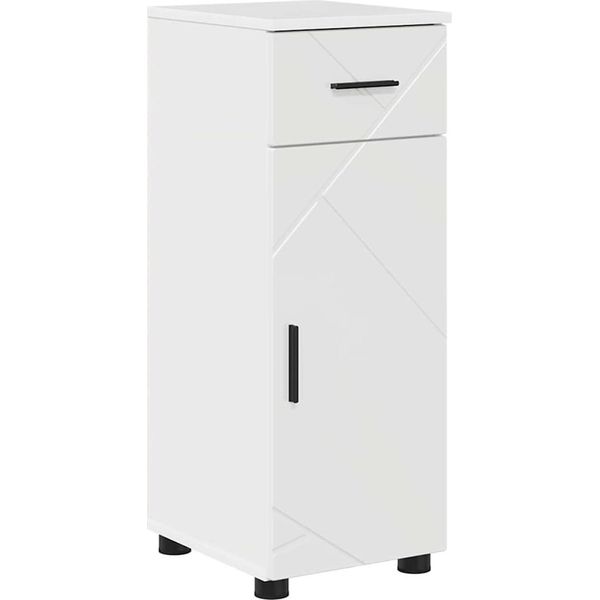 Syfax™ Mobile Da Bagno Con Cassetto Bianco Lucido 30 X 35 X 80 Cm-image