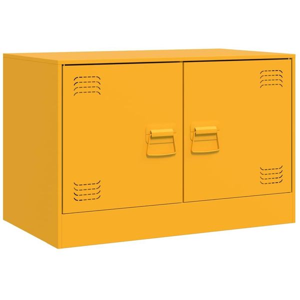Syfax™ Mobili Tv 2 Pz Giallo Senape 67X39X44 Cm In Acciaio-image