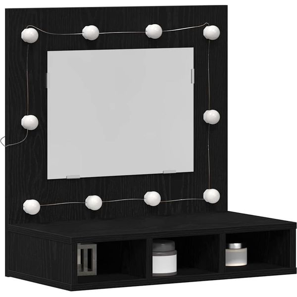 Syfax™ Mobiletto Per Specchio Rovere Nero 60 X 31,5 X 62 Cm-image
