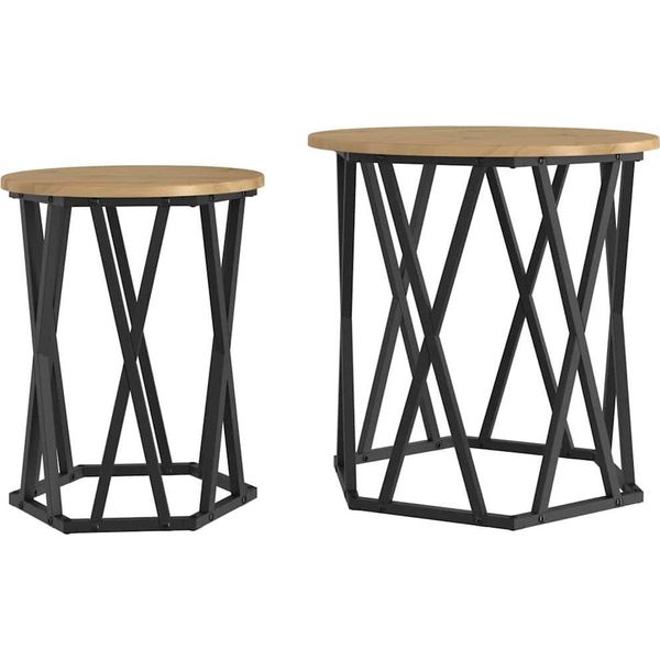 Syfax™ Tavolino Da Salotto 2 Pcs Rovere Artigianale-image