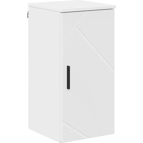 Syfax™ Mobile Da Bagno Con Porta Bianco Lucido 30 X 31,5 X 61 Cm-image