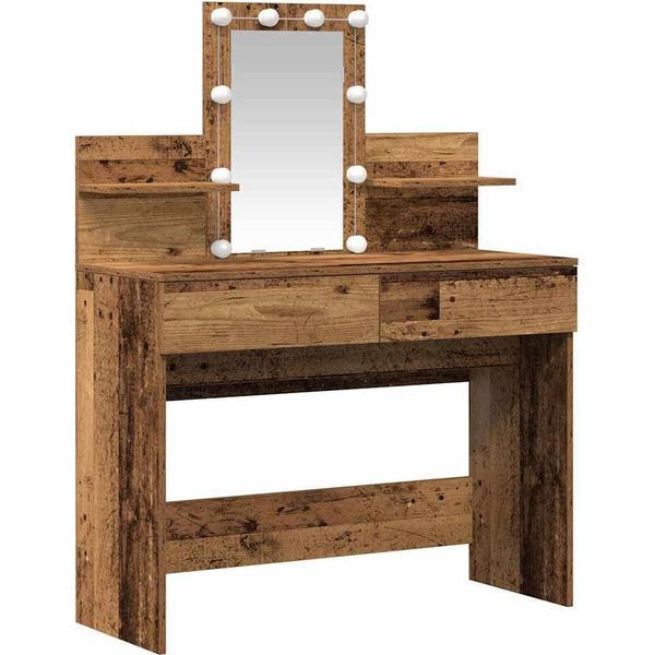 Syfax™ Tavolo Da Trucco Con Cassetto Legno Vecchio 100 X 40 X 130 Cm-image