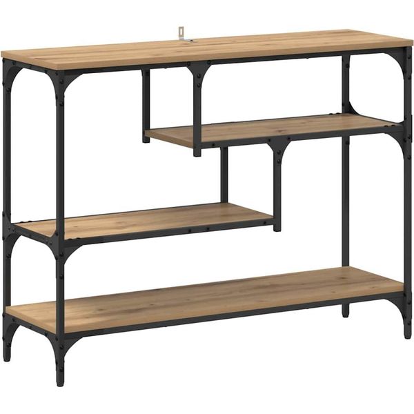 Syfax™ Tavolo Consolle Rovere Artigianale 100 X 30 X 75 Cm-image