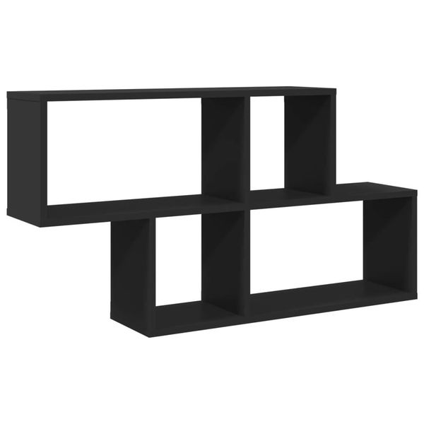 Syfax™ Scaffale A Parete Nero 100X20X53 Cm In Legno Multistrato-image