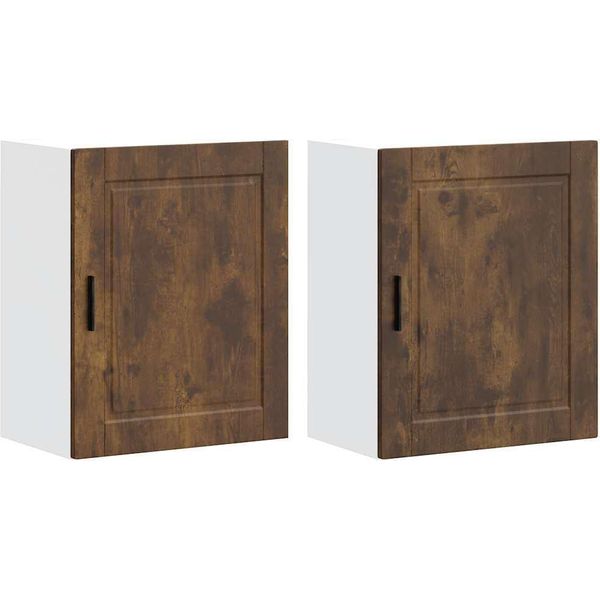 Syfax™ Pensili Da Cucina 2 Pz Porto Rovere Fumo In Legno Multistrato-image