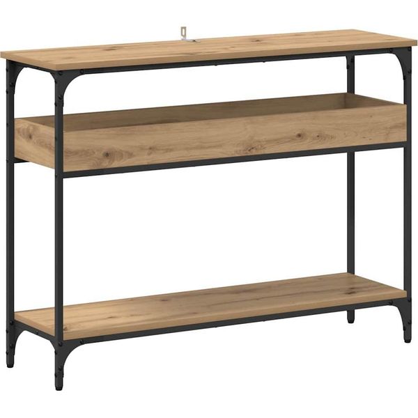Syfax™ Tavolo Consolle Rovere Artigianale 100 X 29 X 75 Cm-image