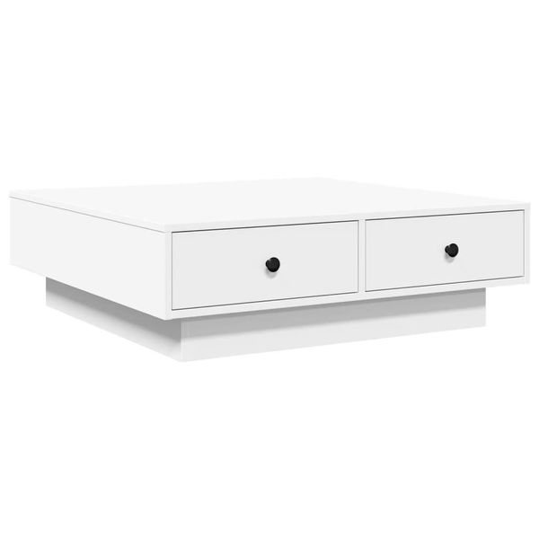 Syfax™ Tavolino Da Salotto Bianco 90X90X28 Cm In Truciolato-image