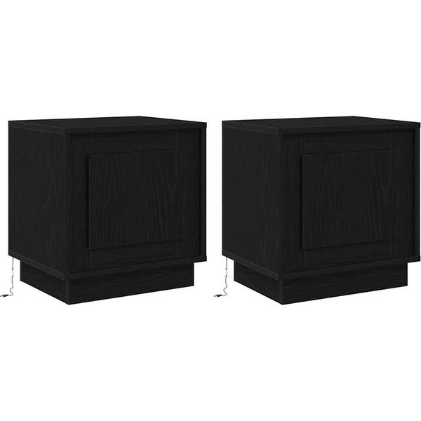 Syfax™ Armadio Da Notte 2 Pcs Nero 44 X 34,5 X 45 Cm Legno Multistrato-image